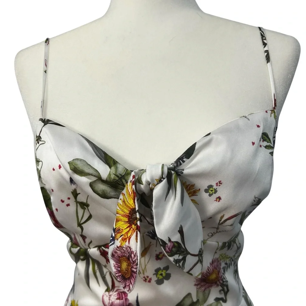 Bailey 44 Puff Pastry Smocked Satiny Floral midi Dress SIZE 4 coquette feminine - Picture 12 of 16